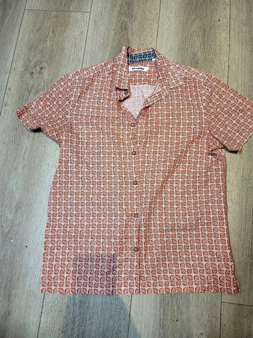 Ben Sherman Men's Cotton Geometric Shirt Size Medium Like NEW
